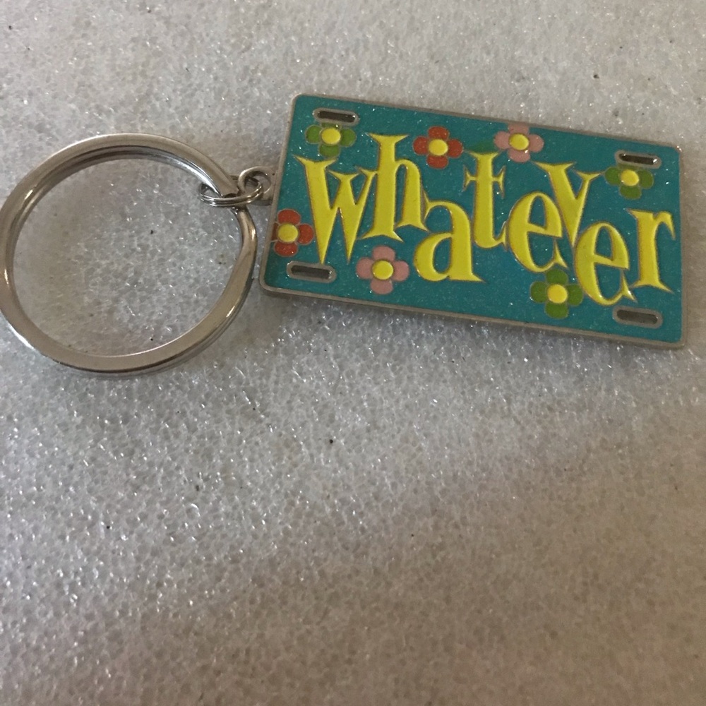 Whatever Blue Enamel Keychain